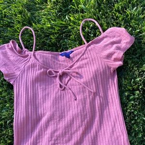 ribbed pink top